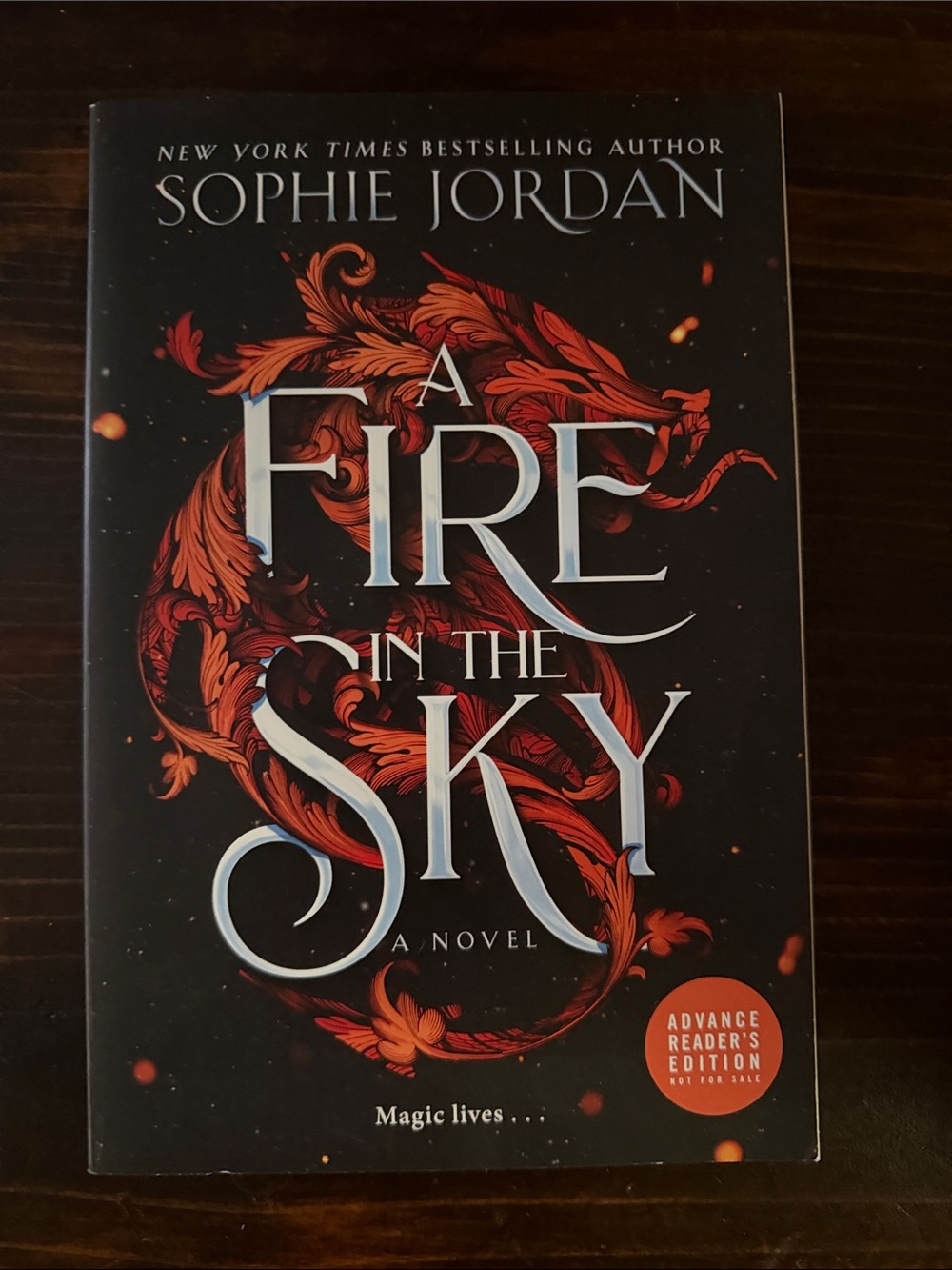 A Fire in the Sky by Sophie Jordan - Hardcover Novel (Black & Red Cover)